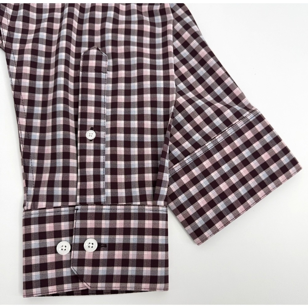 Mizzen+Main Leeward Shirt Men's XL Trim Burgundy Plaid Stretch - Picture 10 of 10